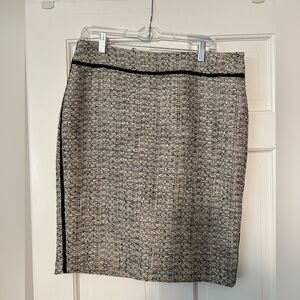 Ann Taylor Classic Black and White tweed Pencil Skirt
